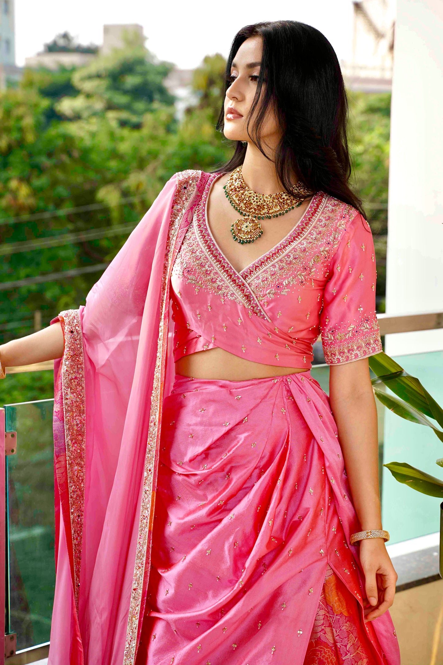 Zarina Ember Lehenga, lehenga close-up