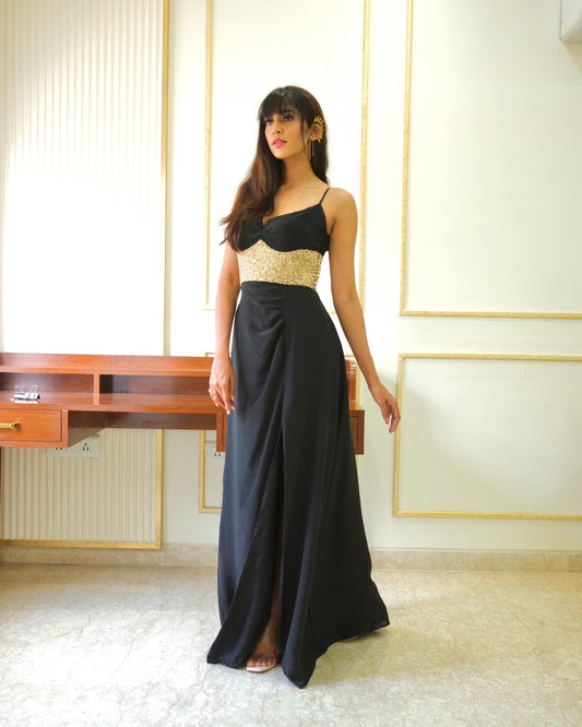 Amelia Rose gown - Black, front pose