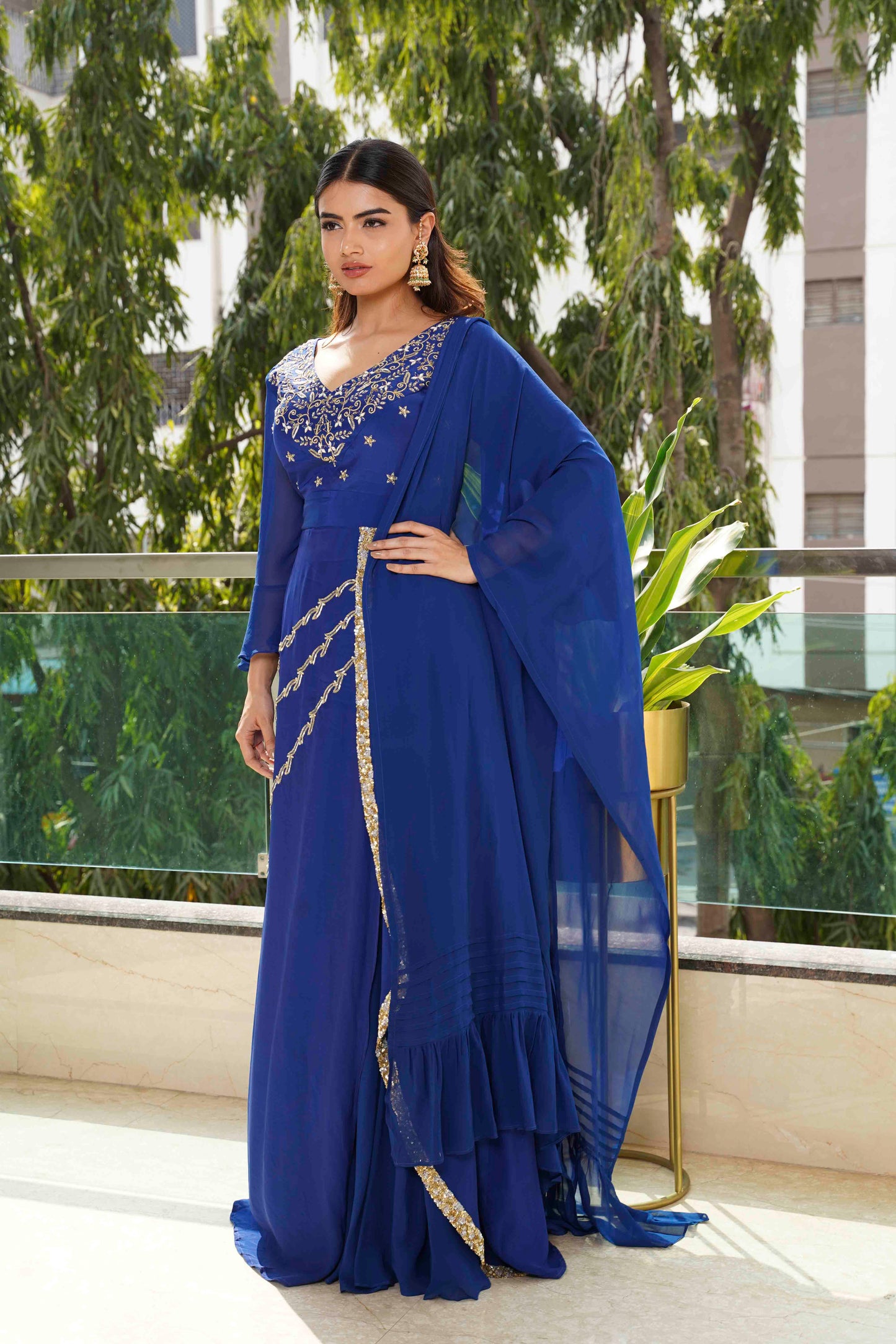 Azura Élan Blue - Kurti, full front pose