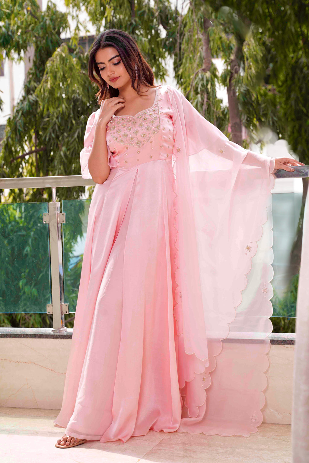 Blush Harmony - Kurti, complete front pose, embroidery details