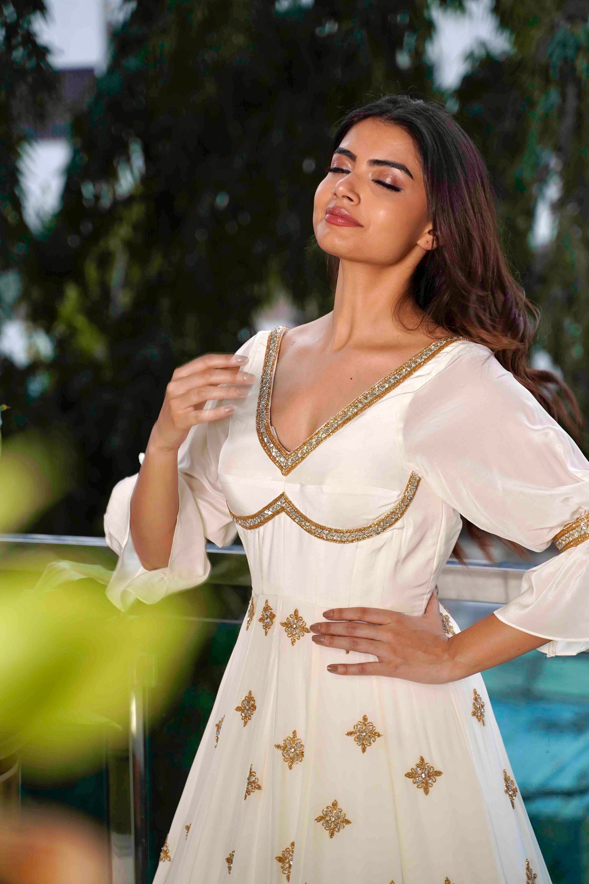 Celestial Ivory Gown, gown details, close-up
